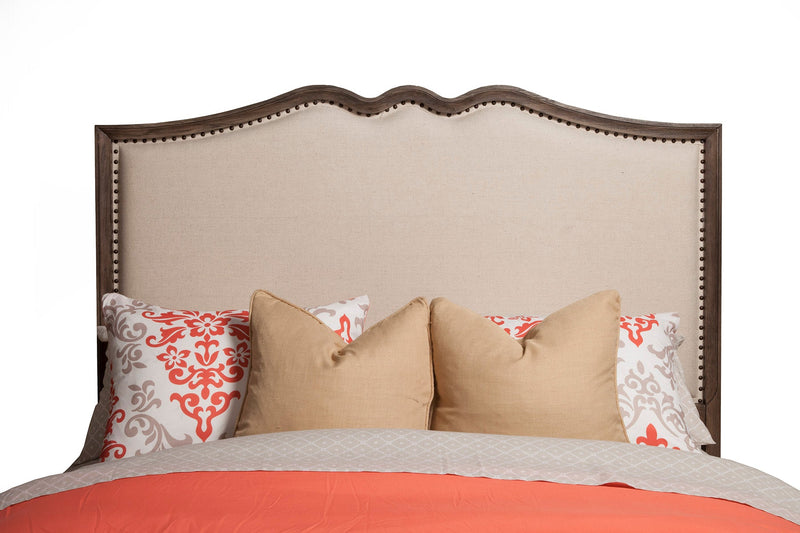 Adele Queen Panel Bed w/Upholstered Head & Footboard, Antique Grey Alpine