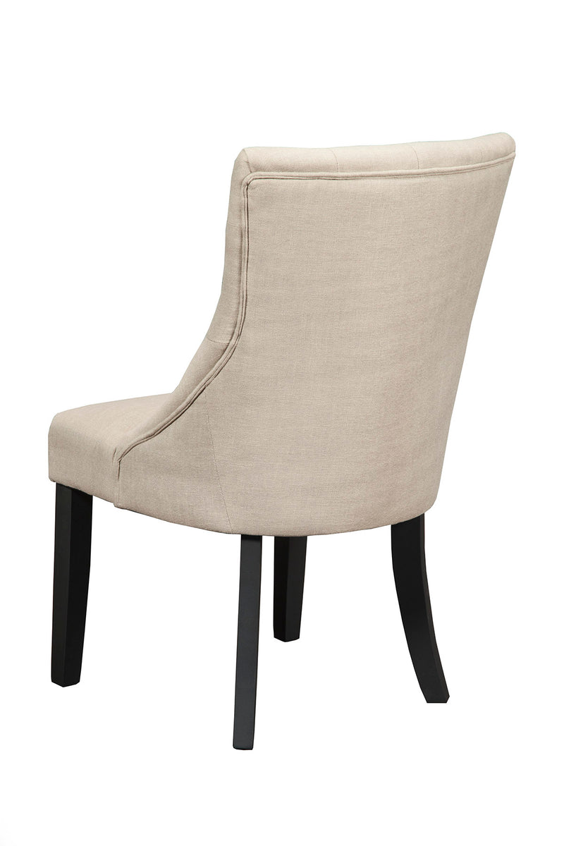 Clara Set of 2 Upholstered Side Chairs, Cream Linen