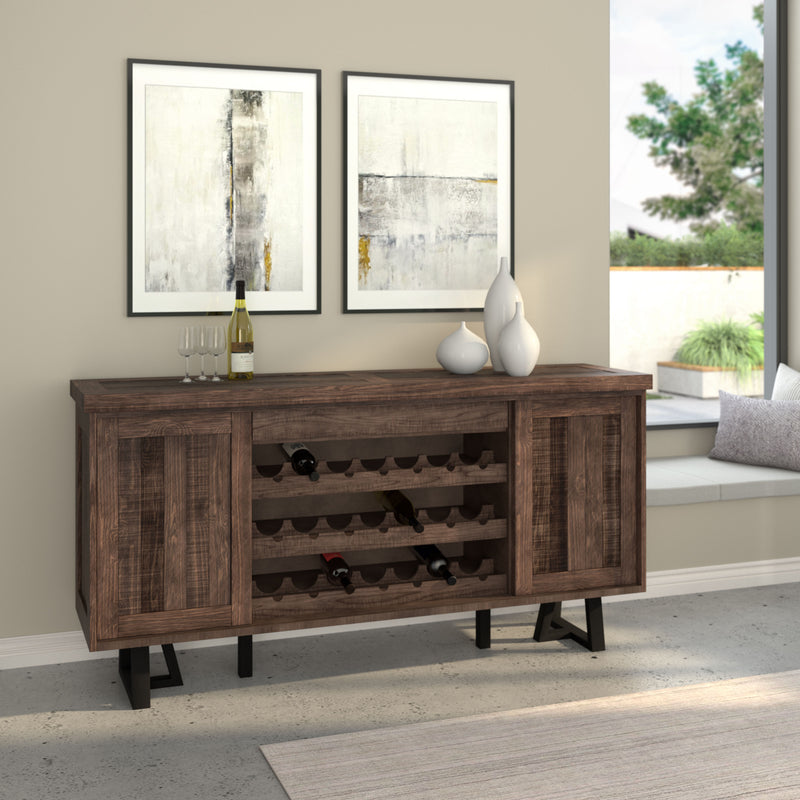 Clara Sideboard with Wine Holder, Natural/Black