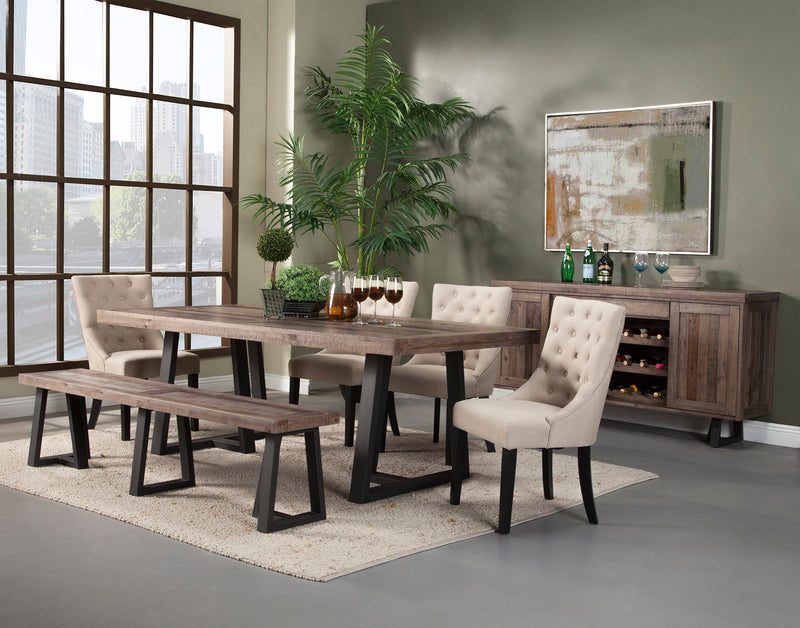 Clara Dining Bench, Natural/Black Alpine