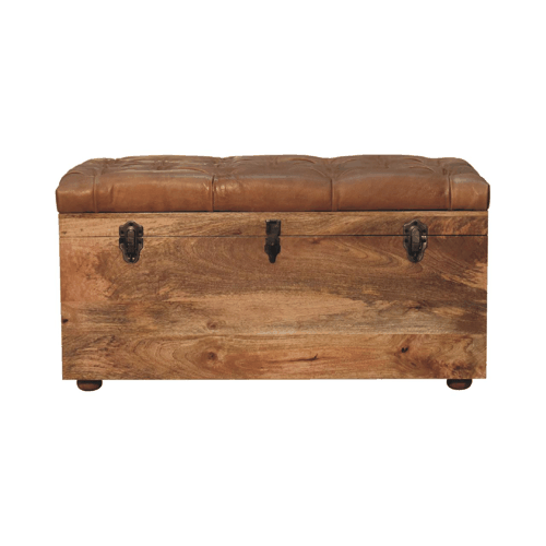 Buffalo Hide Oak-ish Storage Trunk Artisan