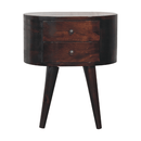 Light Walnut Rounded nightstand Table Artisan