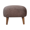 Mocha Faux Fur Square Stool Artisan