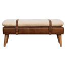 Boucle Buffalo Hide Leather Bench Artisan