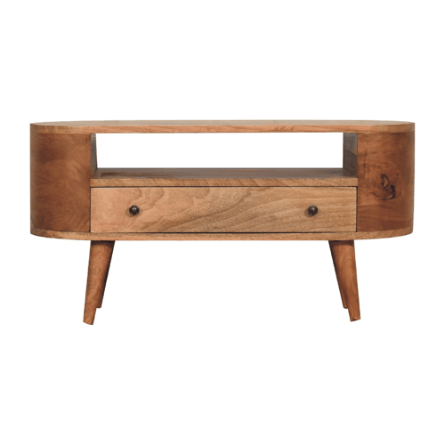 Mini Rounded Entertainment Unit w/1 Drawer Artisan