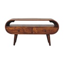 Chestnut Circular TV Stand Artisan