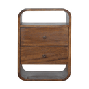 Chestnut Curve 2 Drawer nightstand Artisan