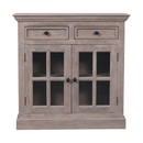 Stone Finish Cabinet with Glazed Doors Artisan