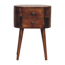 Mini Chestnut Rounded nightstand Table Artisan