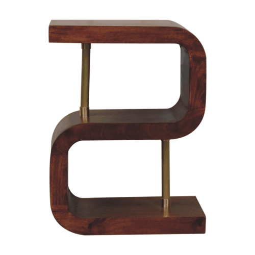 S-curve Brass Bedside Nightstand Artisan