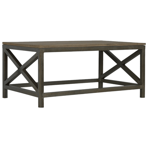 Industrial Cross Metal Oatmeal Coffee Table Artisan