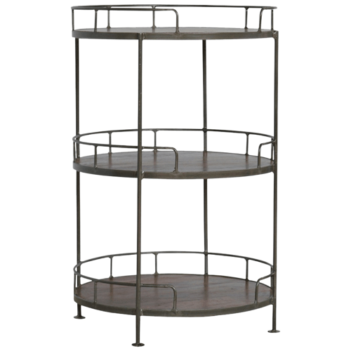 Industrial Round 3-Tier Butler Tray Table Artisan
