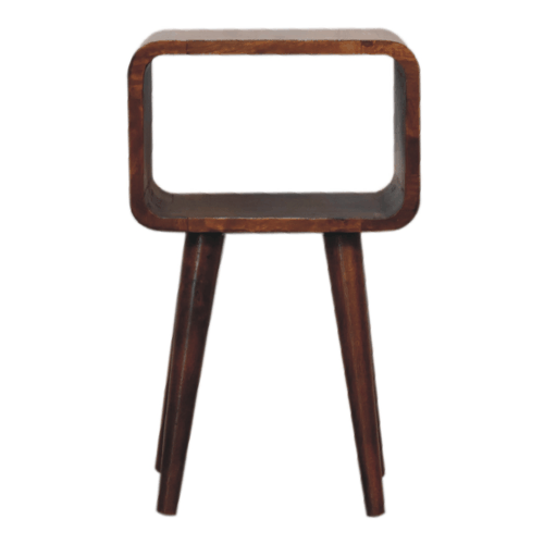 Mini Chestnut Curved Open nightstand Artisan