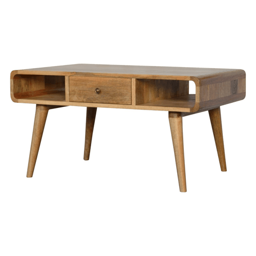 Curved Oak-ish Coffee Table Artisan