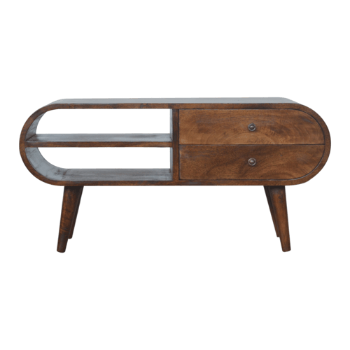 Chestnut Circular Media Unit Artisan