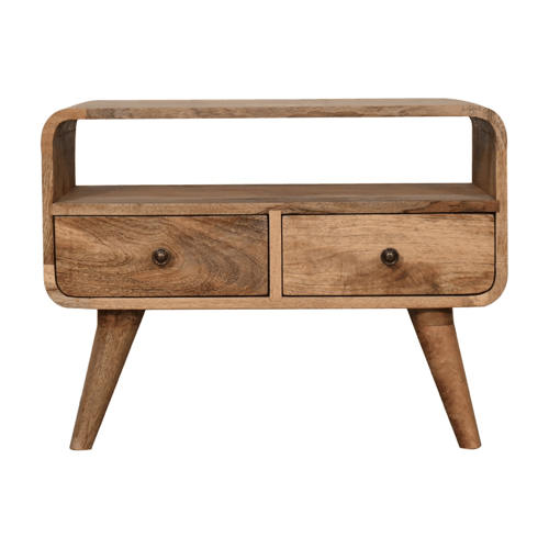 Mini Curved Oak-ish Media Unit Artisan