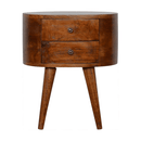 Chestnut Rounded nightstand Table Artisan