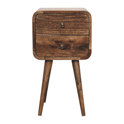 Mini Curved Grey Washed nightstand Artisan