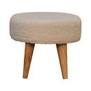 Cream Boucle Petite Footstool Artisan
