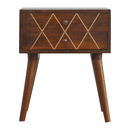 Geo Brass Inlay Nightstand Artisan