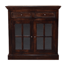 Light Walnut Cabinet with Glazed Doors Artisan