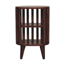 Ariella Double Shelf Chestnut Bedside Nightstand Artisan