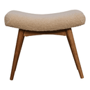 Boucle Cream Curved Bench Artisan