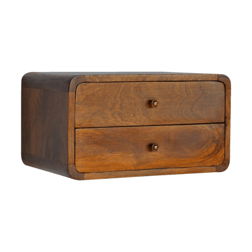 Floating Curved Chestnut nightstand Artisan