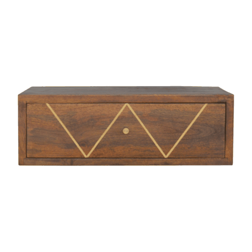 Floating Chestnut Brass Nightstand Artisan
