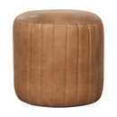 Buffalo Leather Boucle Footstool Artisan