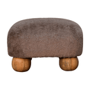 Mocha Faux Fur Nordic Footstool Artisan