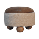 Cream Boucle Buffalo Footstool Artisan