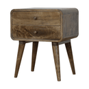 Curved Classic Grey Washed nightstand Artisan