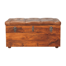 Buffalo Hide Chestnut Storage Trunk Artisan