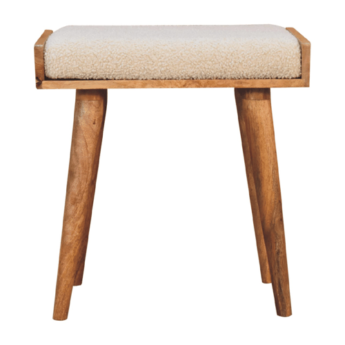 Boucle Cream Tray Style Footstool Artisan