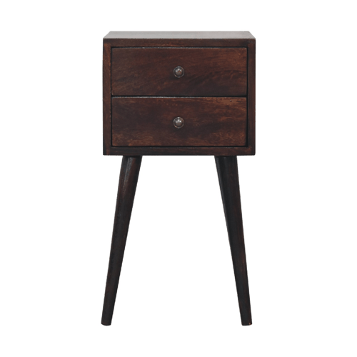 Mini 2 Drawer Light Walnut Nightstand Artisan