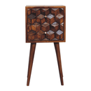 Mini Chestnut Cube 2 Drawer nightstand Artisan