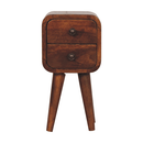 Extra Mini Curved Chestnut Bedside Nightstand Artisan