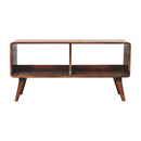 Curved Chestnut Double Slot Media Unit Artisan