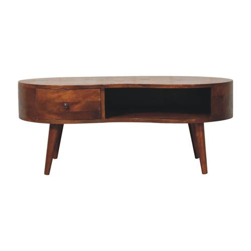 Large Chestnut Wave Coffee Table Artisan