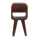 Extra Mini Chestnut Curve Lower Bedside Nightstand Artisan