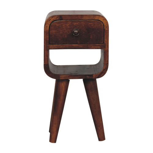 Extra Mini Chestnut Curve Lower Bedside Nightstand Artisan