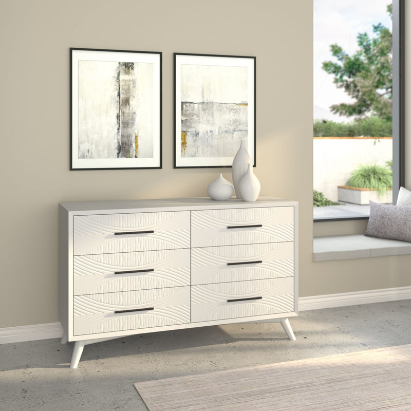 Bristol 6-Drawers Dresser, White Alpine