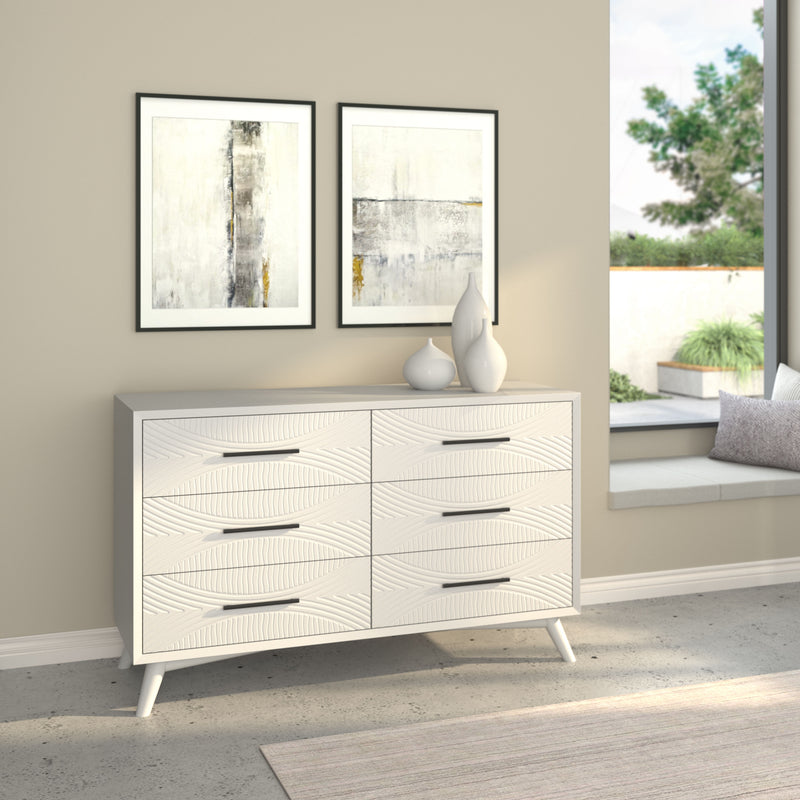 Bristol 6-Drawers Dresser, White