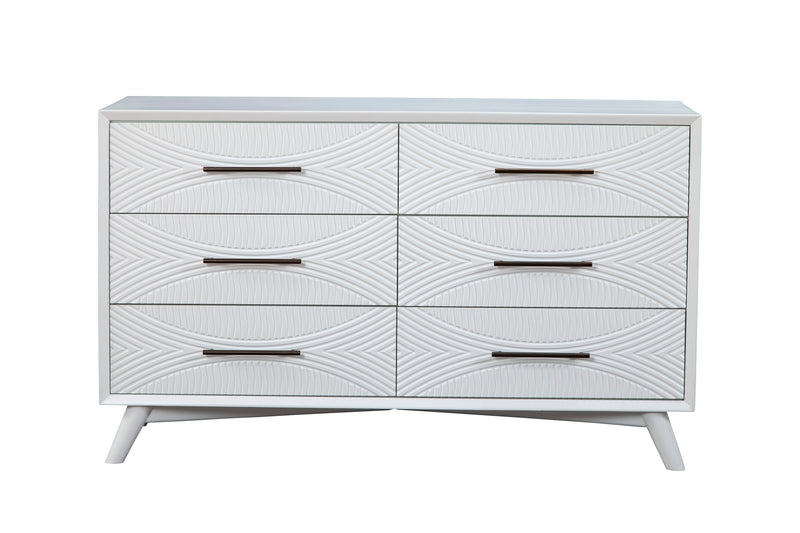 Bristol 6-Drawers Dresser, White Alpine