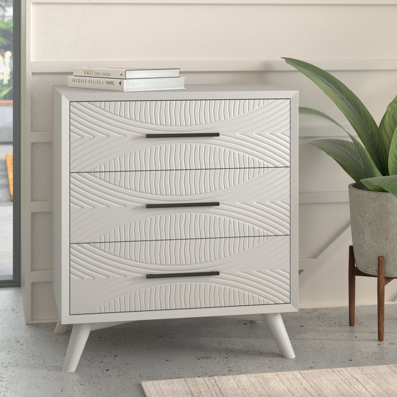 Bristol 3-Drawers Chest, White Alpine