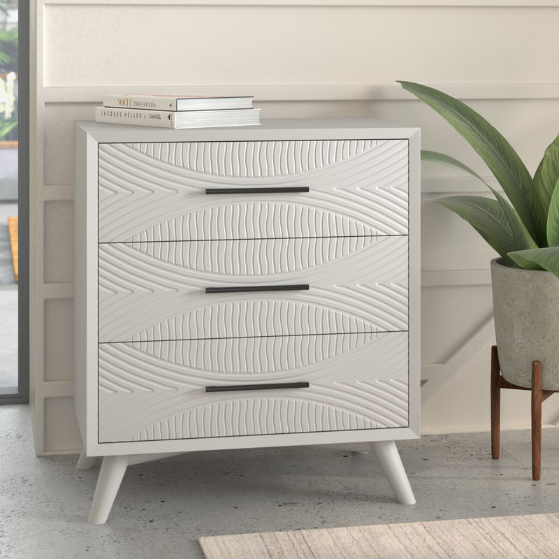 Bristol 3-Drawers Chest, White