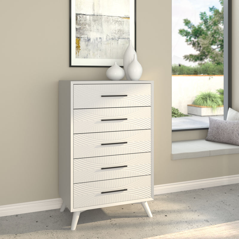 Bristol 5-Drawers Chest, White