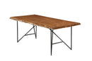 Daisy Rectangular Solid Wood Dining Table, Light Walnut Alpine