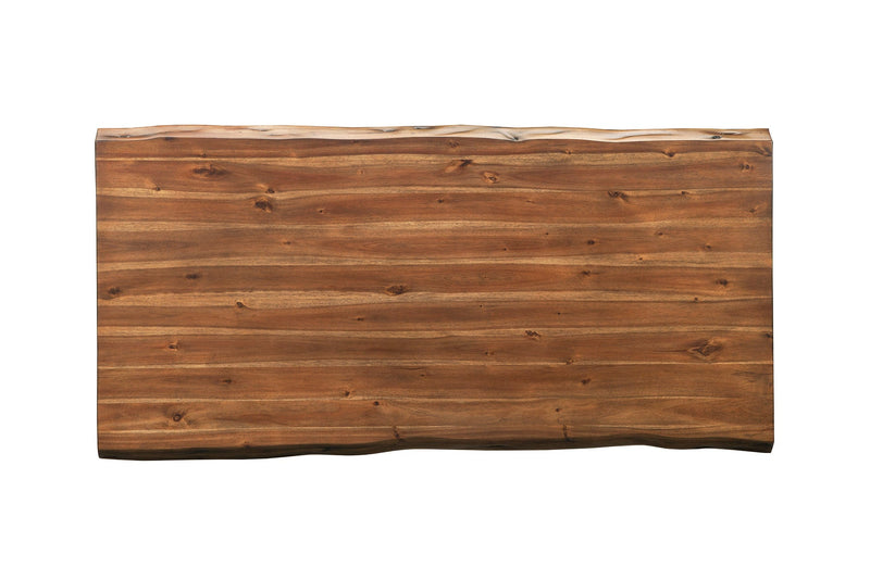 Daisy Rectangular Solid Wood Dining Table, Light Walnut Alpine